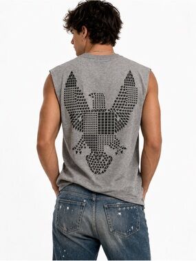 Ksubi Gray Eagle Graphic Muscle Tank Size Medium NWT